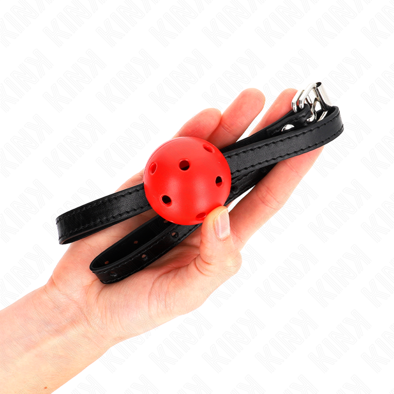 KINK - SIMPLICITY RED BREATHABLE 4.5 CM BALL GAG 62 x 1.5 CM - NOCTURNA DESIRES