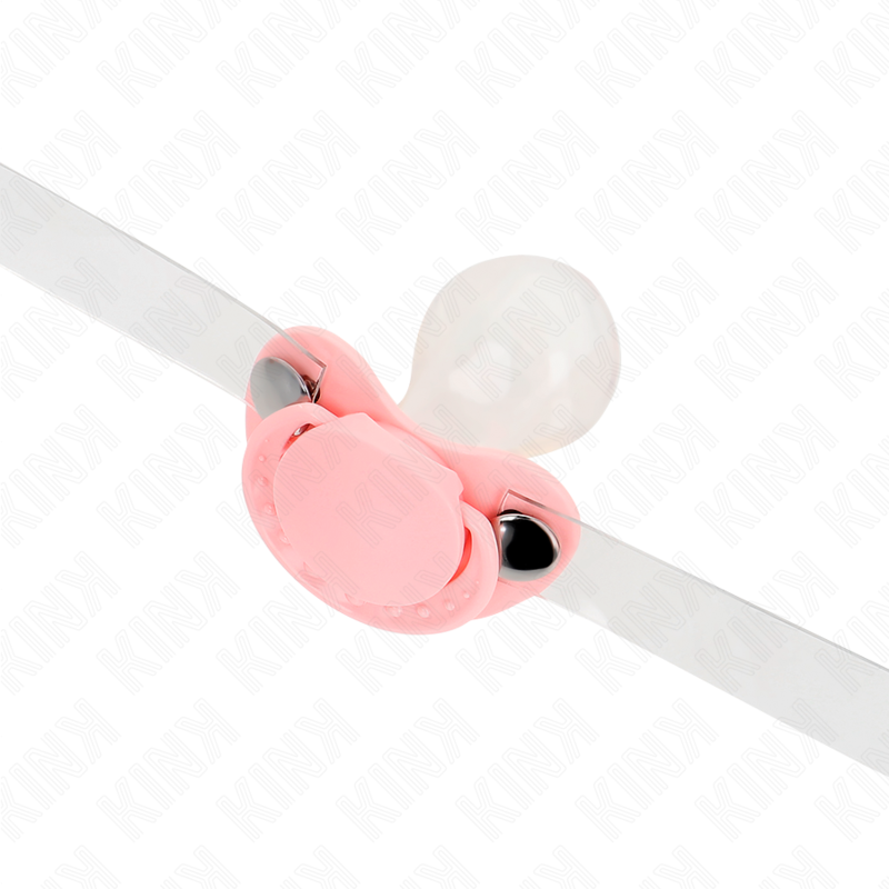 KINK - PINK PACIFIER SHAPED GAG 5.5 x 4 CM ADJUSTABLE 43-60 CM - NOCTURNA DESIRES