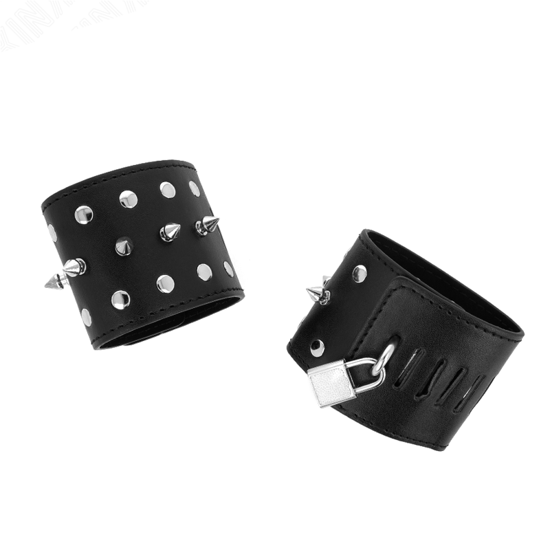 KINK - PUNK WRIST RESTRAINTS WITH SPIKES 25 X 6 CM - NOCTURNA DESIRES
