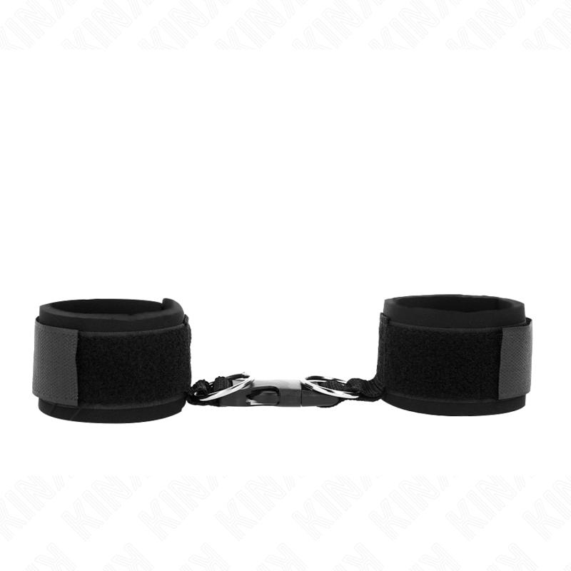 KINK - NEOPRENE HOOK&LOOP FASTENER WRIST RESTRAINTS BLACK ADJUSTABLE 22-34 CM - NOCTURNA DESIRES