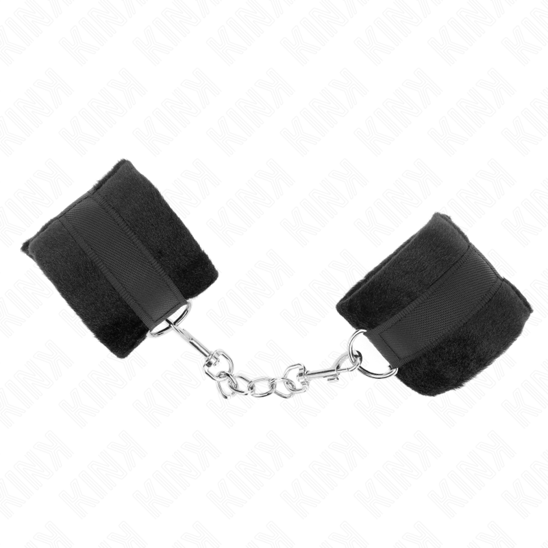 KINK - BEGINNER FUR HAND CUFFS BLACK 30 X 7 CM - NOCTURNA DESIRES
