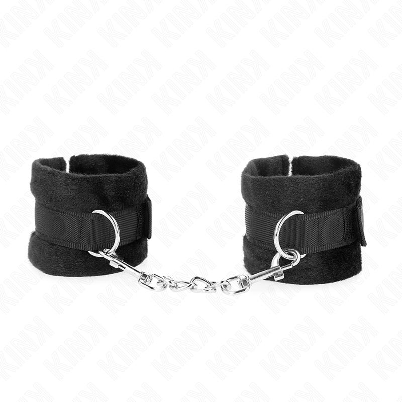 KINK - BEGINNER FUR HAND CUFFS BLACK 30 X 7 CM - NOCTURNA DESIRES