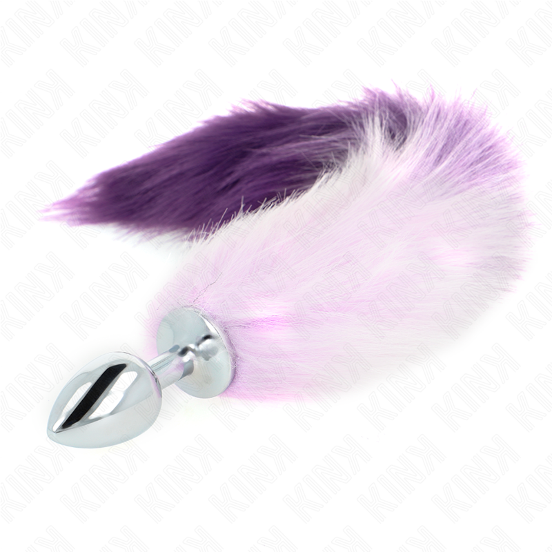KINK - ANAL PLUG SIZE S 7 X 3 CM WITH SYNTHETIC TAIL 40 CM PURPLE - NOCTURNA DESIRES