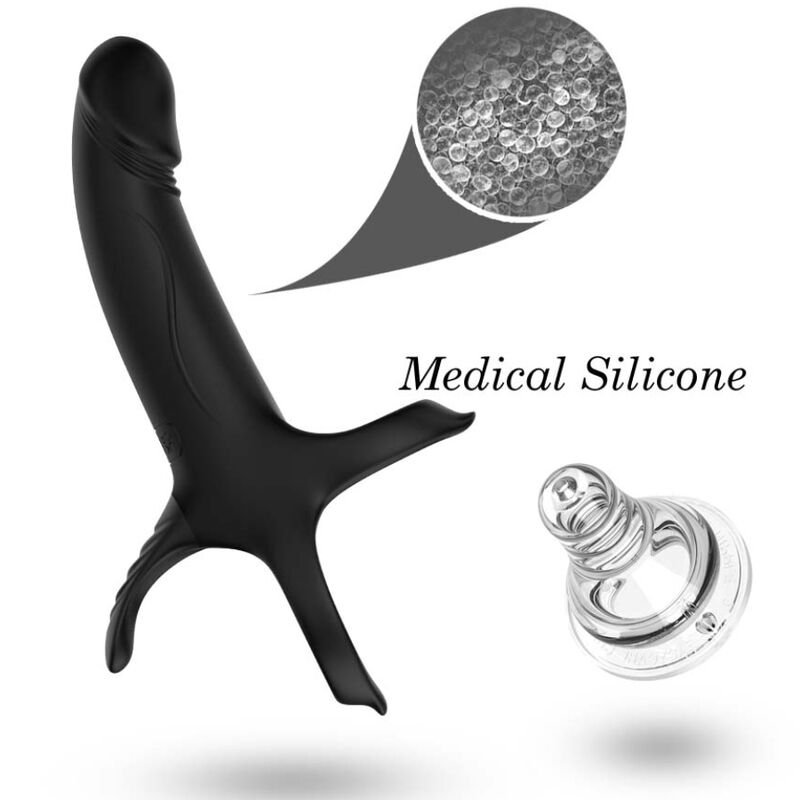 ARMONY - DILDO WITH RING & VIBRATOR BLACK - NOCTURNA DESIRES