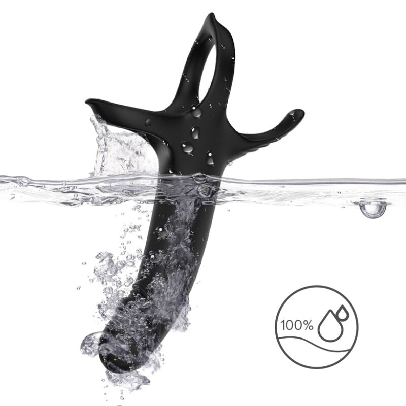 ARMONY - DILDO WITH RING & VIBRATOR BLACK - NOCTURNA DESIRES