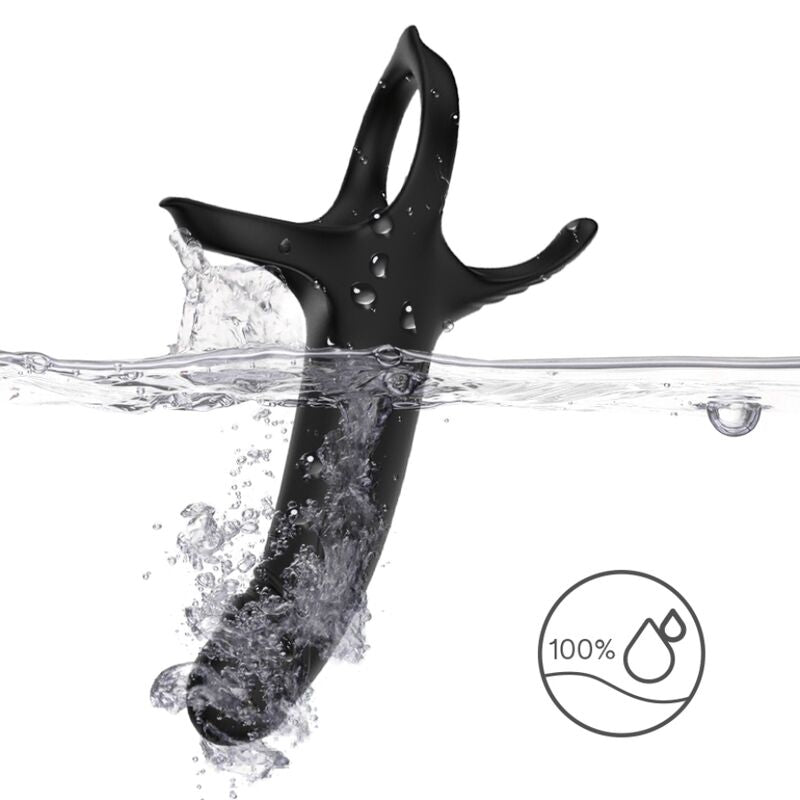 ARMONY - DILDO WITH RING & VIBRATOR BLACK - NOCTURNA DESIRES