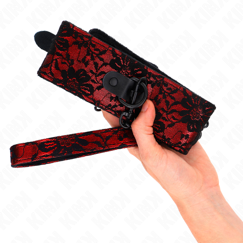 KINK - LACE NECKLACE WITH BELT WITH REAL LEATHER BELT 105 CM / 44 X 5.5 CM - NOCTURNA DESIRES