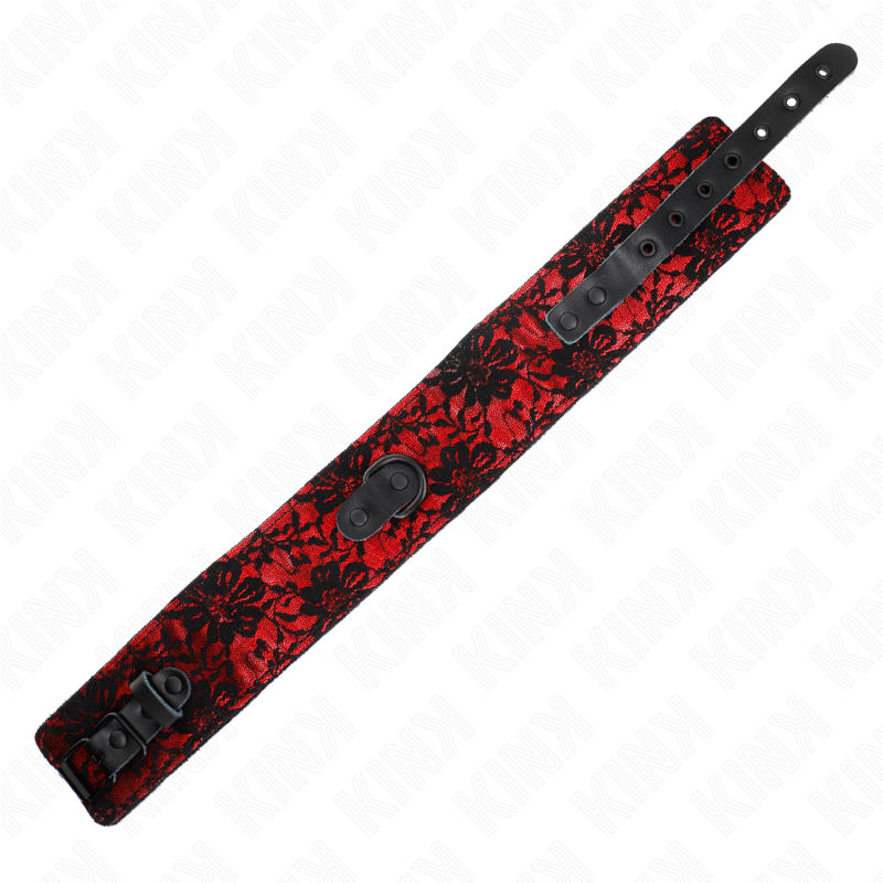 KINK - LACE NECKLACE WITH BELT WITH REAL LEATHER BELT 105 CM / 44 X 5.5 CM - NOCTURNA DESIRES