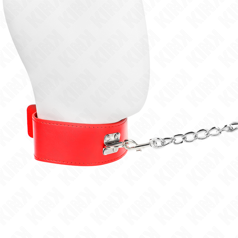 KINK - NECKLACE WITH BELT 65 CM WITH WIDE RED STRAP ADJUSTABLE 33.5-41 CM X 5 CM - NOCTURNA DESIRES