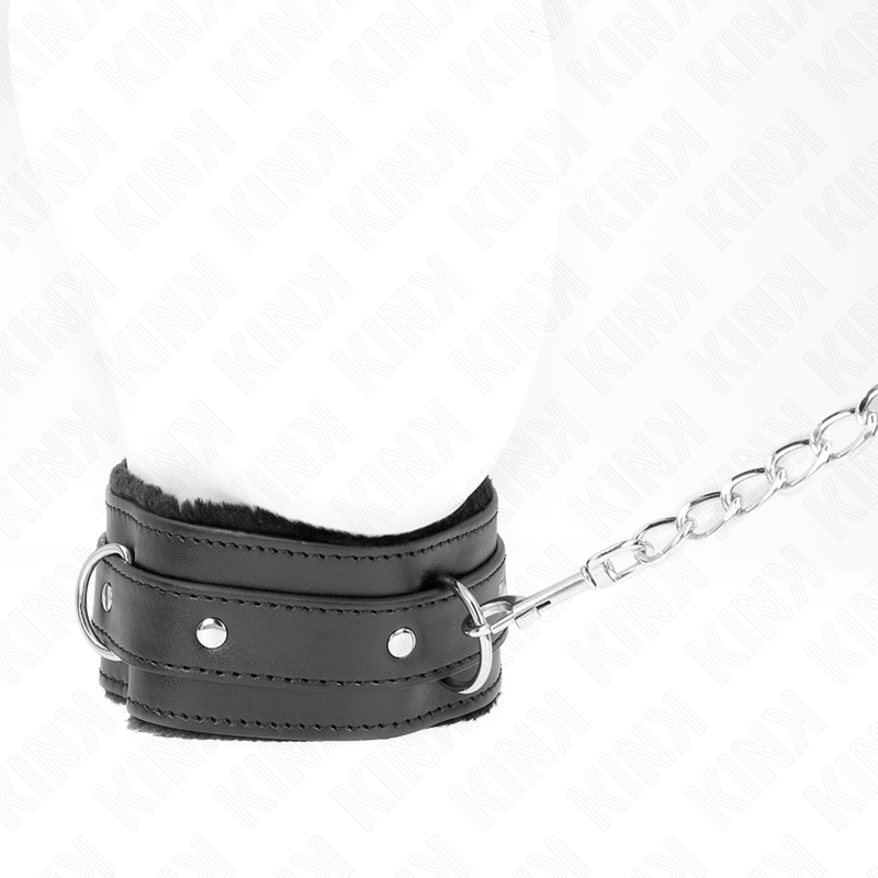 KINK - COLLAR WITH LEASH 65 CM WITH RESTRICTIONS BLACK 36-42 CM X 5.5 CM - NOCTURNA DESIRES