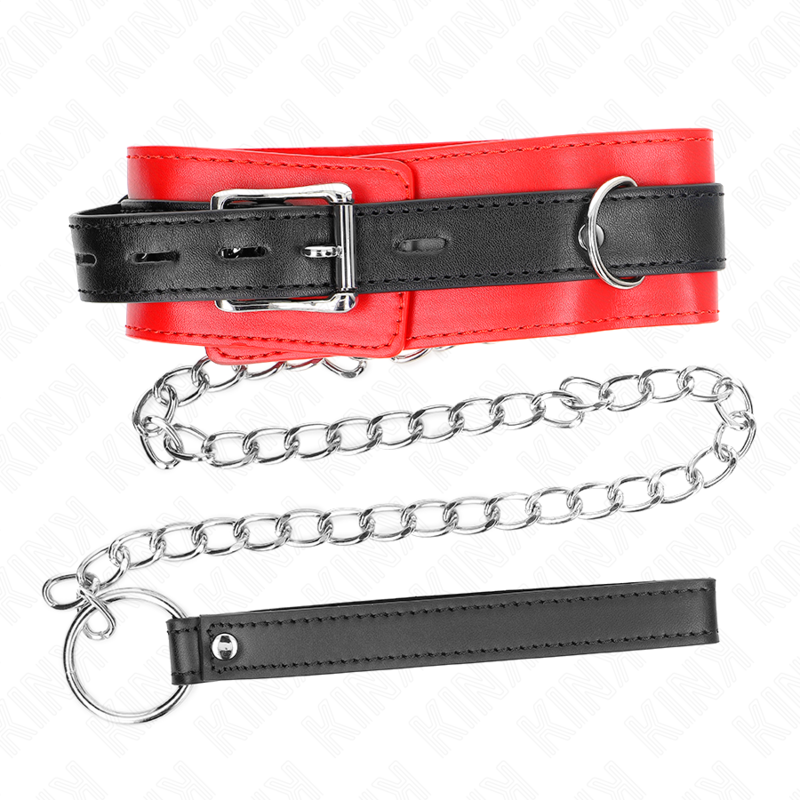 KINK - COLLAR WITH BELT 65 CM WITH STRAP RED 54 X 4.5 CM - NOCTURNA DESIRES