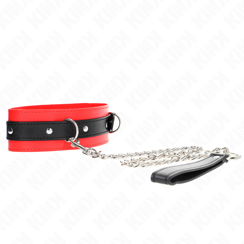 KINK - COLLAR WITH BELT 65 CM WITH STRAP RED 54 X 4.5 CM - NOCTURNA DESIRES