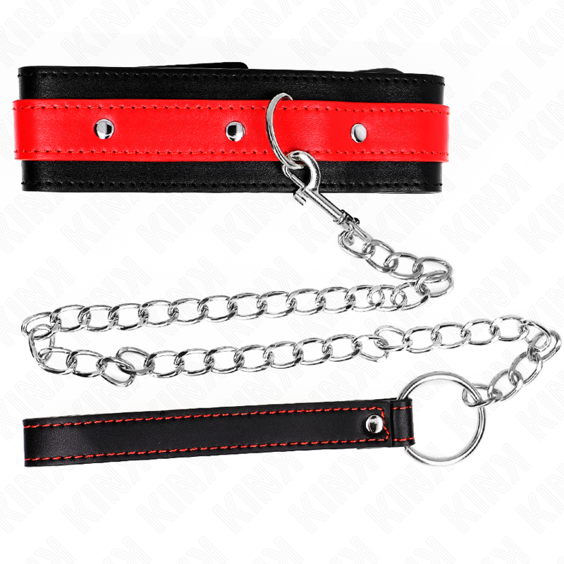 KINK - NECKLACE WITH RED STRAP 65 CM AJUSTABLE 36-43 CM X 5 CM - NOCTURNA DESIRES
