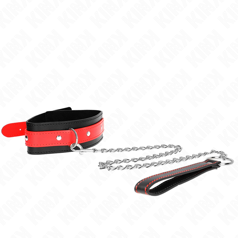 KINK - NECKLACE WITH RED STRAP 65 CM AJUSTABLE 36-43 CM X 5 CM - NOCTURNA DESIRES