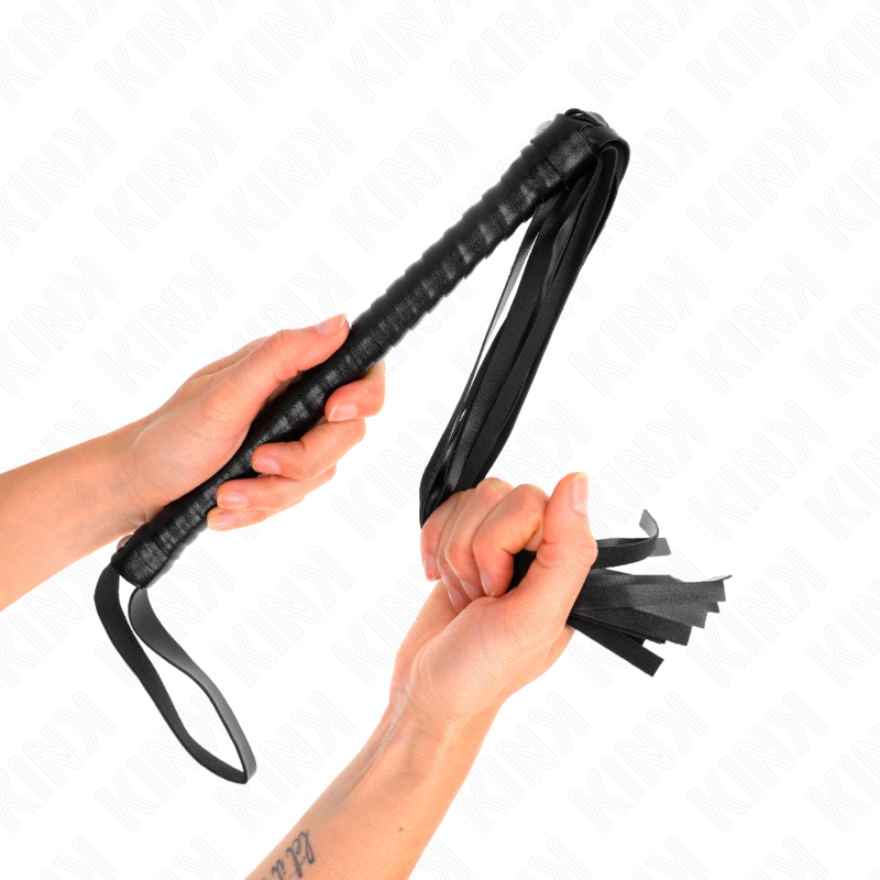 KINK - WHIP WITH BLACK TEXTURED HANDLE 48.5 CM - NOCTURNA DESIRES
