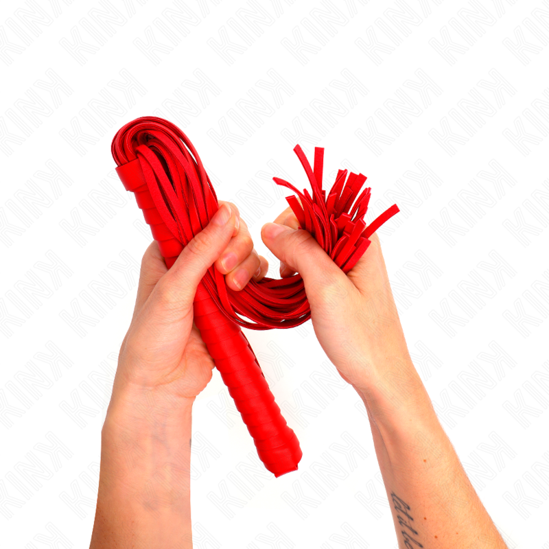 KINK - WHIP WITH RED TEXTURED HANDLE 48.5 CM - NOCTURNA DESIRES