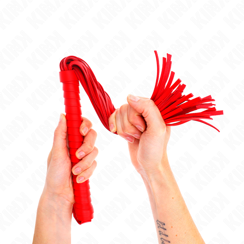KINK - WHIP WITH RED TEXTURED HANDLE 48.5 CM - NOCTURNA DESIRES
