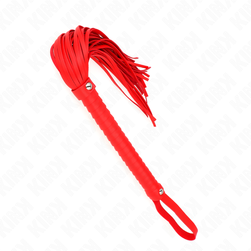 KINK - WHIP WITH RED TEXTURED HANDLE 48.5 CM - NOCTURNA DESIRES