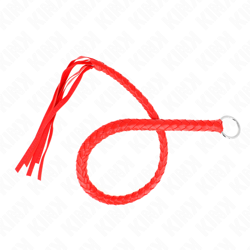 KINK - SNAKE WHIP WITH RED HAND RING 65 CM - NOCTURNA DESIRES