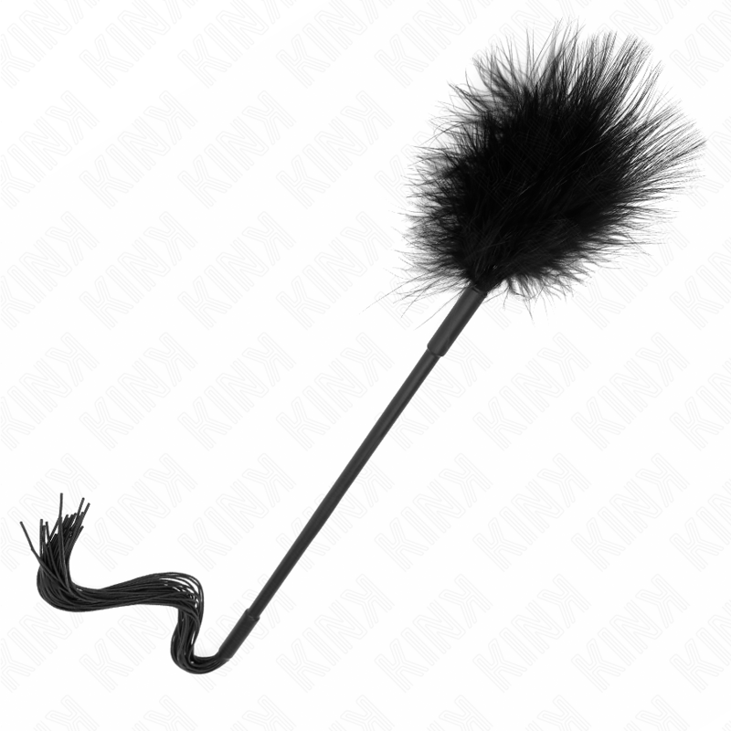 KINK - SILICONE WHIP WITH FEATHERS FOR TICKLE 47 CM - NOCTURNA DESIRES