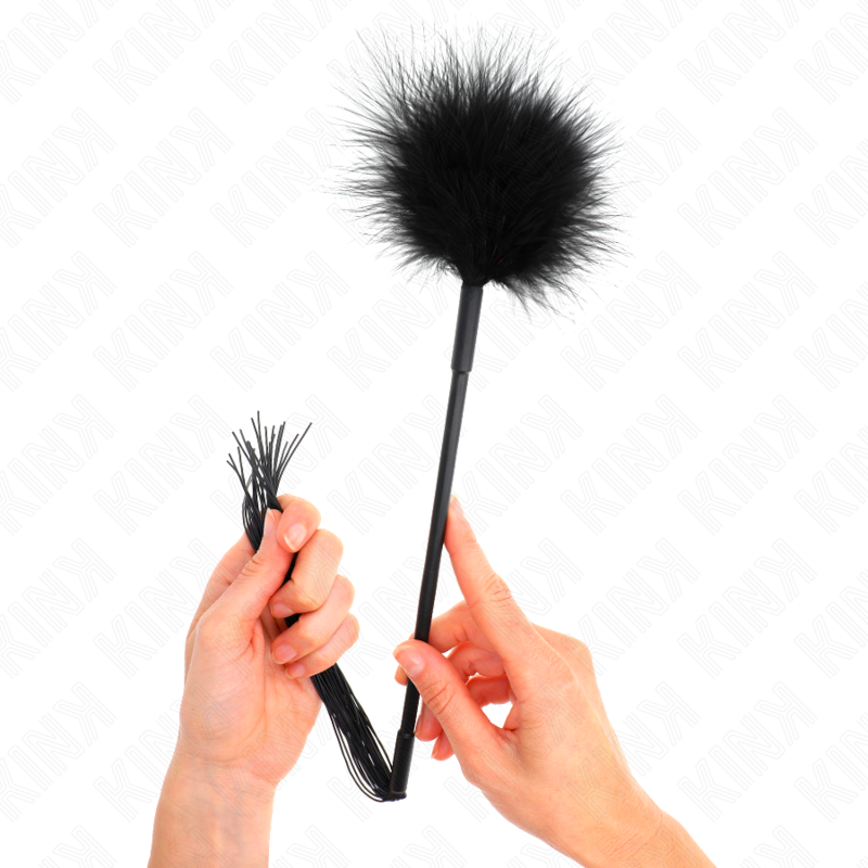 KINK - SILICONE WHIP WITH FEATHERS FOR TICKLE 47 CM - NOCTURNA DESIRES