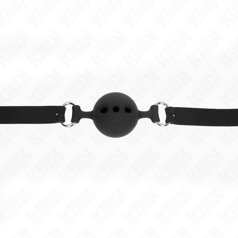 KINK - FULL SILICONE GAG 55 x 2 CM WITH 5 CM BALL SIZE L BLACK ADJUSTABLE 35-51 CM - NOCTURNA DESIRES