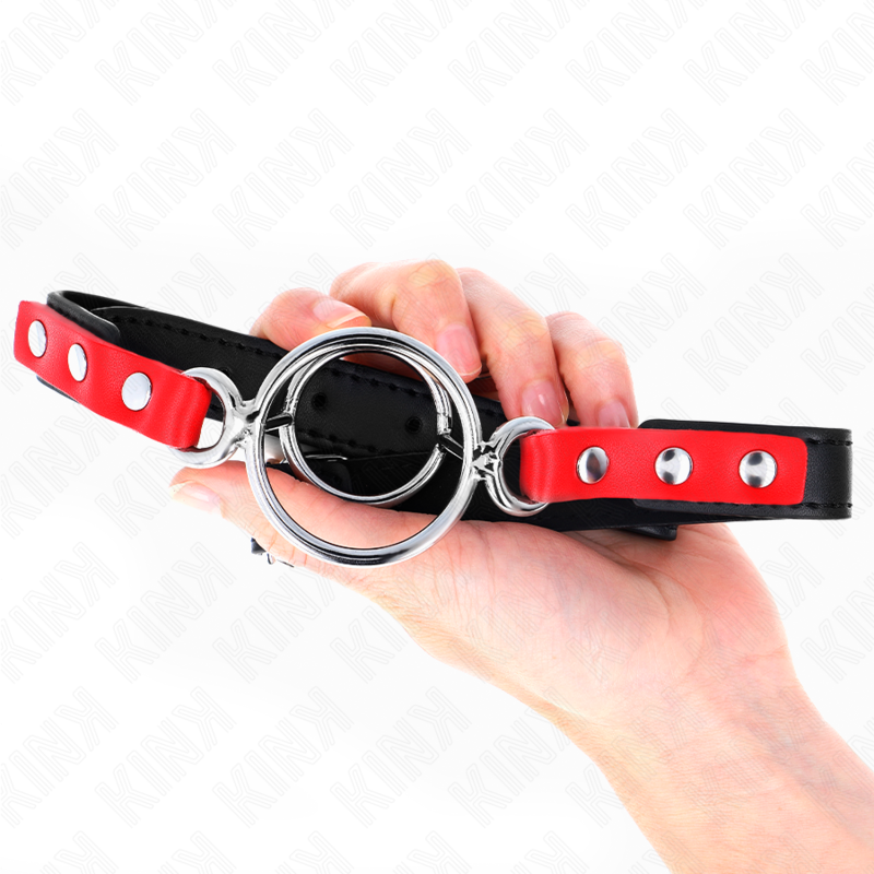 KINK - GAG WITH MULTIPLE O-RINGS 4 / 4.8 CM RED 38 X 56 CM - NOCTURNA DESIRES