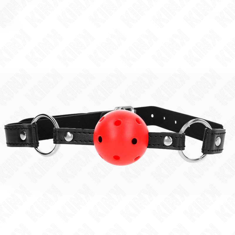 KINK - HOLLOW HARD RED BALL 4.5 CM GAG MODEL 1 63.5 X 2 CM - NOCTURNA DESIRES