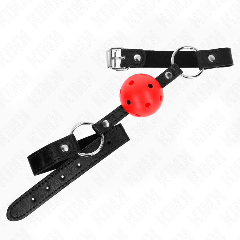 KINK - HOLLOW HARD RED BALL 4.5 CM GAG MODEL 1 63.5 X 2 CM - NOCTURNA DESIRES