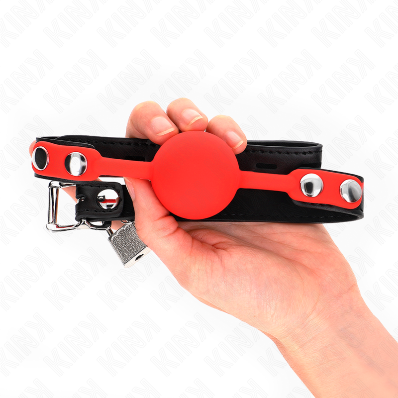 KINK - SILICONE BALL 4 CM GAG WITH LOCK 60 x 2 CM - NOCTURNA DESIRES