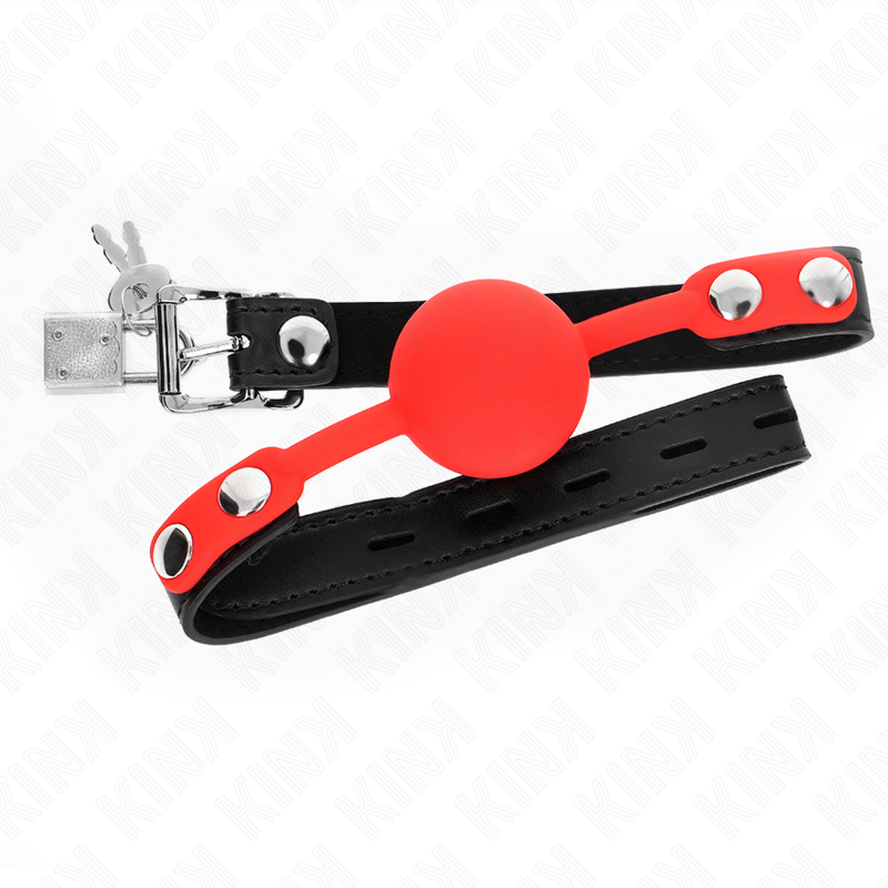 KINK - SILICONE BALL 4 CM GAG WITH LOCK 60 x 2 CM - NOCTURNA DESIRES