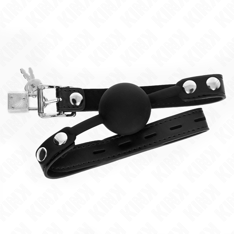 KINK - MODEL 1 SILICONE BALL 4 CM GAG WITH LOCK 60 x 2 CM - NOCTURNA DESIRES