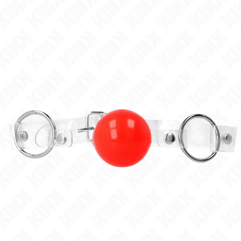 KINK - RED TRANSPARENT PVC BALL 4 CM GAG ADJUSTABLE - NOCTURNA DESIRES