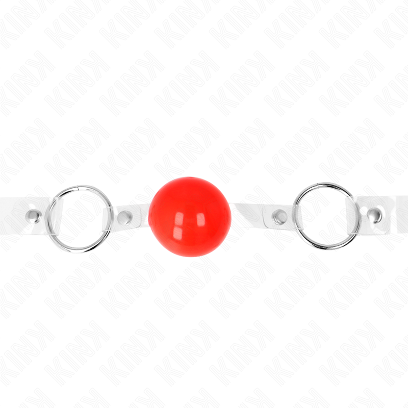 KINK - RED TRANSPARENT PVC BALL 4 CM GAG ADJUSTABLE - NOCTURNA DESIRES