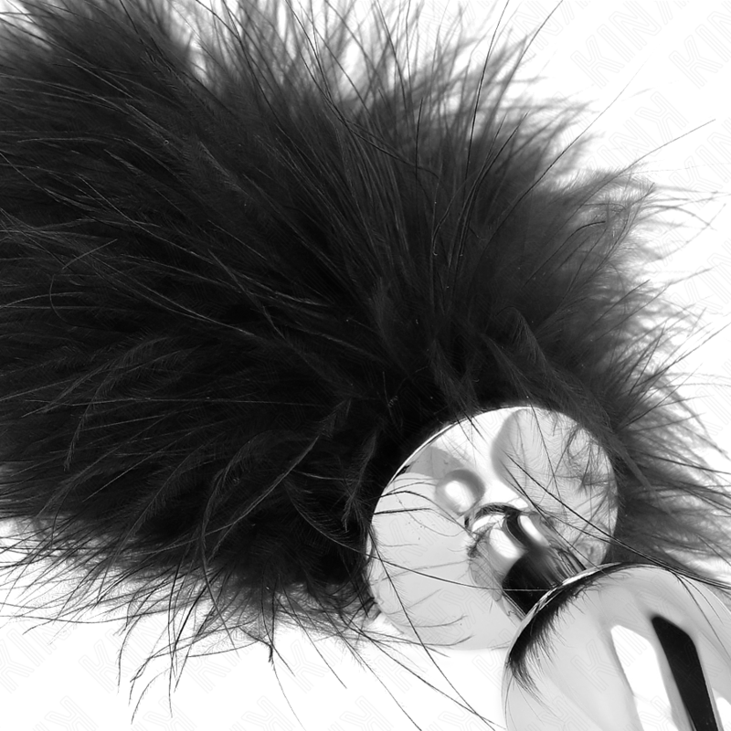 KINK - STAINLESS STEEL ANAL PLUG 11 x 7 CM WITH FEATHER 11 CM - NOCTURNA DESIRES