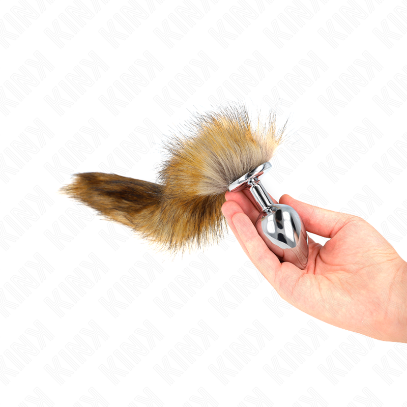 KINK - ANAL PLUG SIZE L 10 X 4 CM WITH SYNTHETIC TAIL 40 CM BROWN - NOCTURNA DESIRES