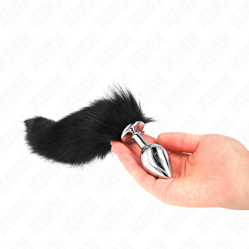 KINK - ANAL PLUG SIZE M 8 X 3.5 CM WITH SYNTHETIC TAIL 40 CM BLACK - NOCTURNA DESIRES