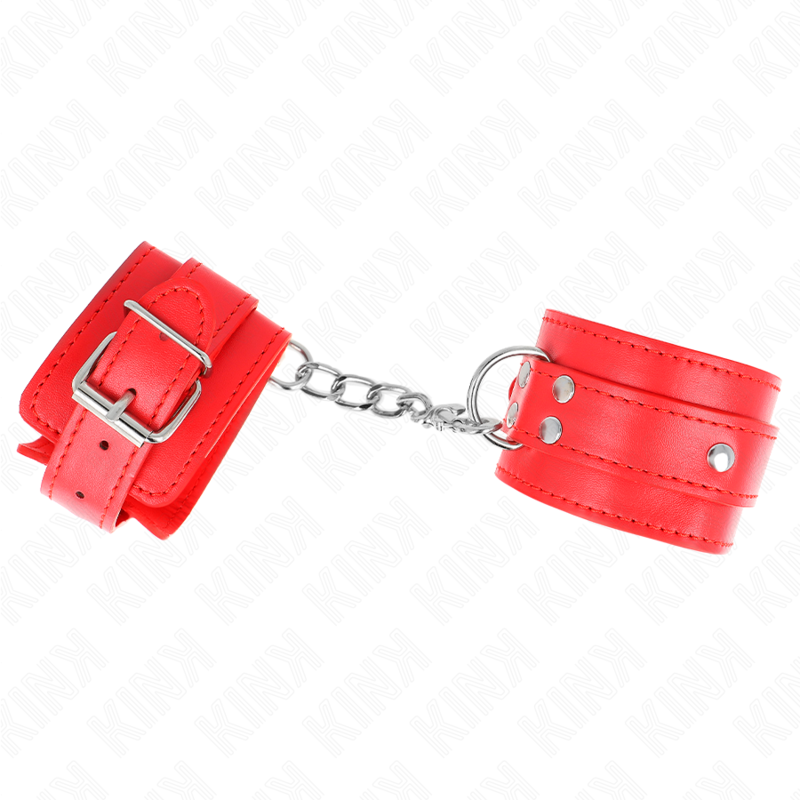 KINK - 3 D-RING WRIST RESTRAINTS ADJUSTABLE RED 17.5-25 CM X 6 CM - NOCTURNA DESIRES