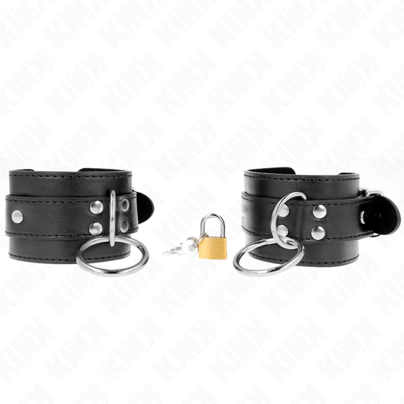 KINK - O-RING LOCKED WRIST RESTRAINTS BLACK ADJUSTABLE 20-28 CM X 5.5 CM - NOCTURNA DESIRES
