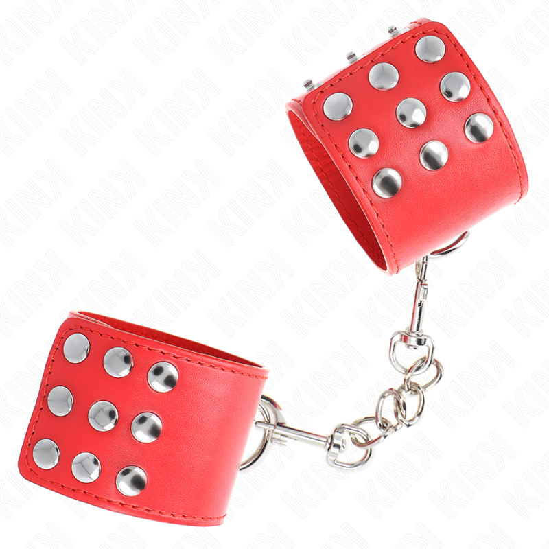 KINK - WRIST RESTRAINTS WITH SNAP FASTEN RED ADJUSTABLE 19-24 CM X 5.5 CM - NOCTURNA DESIRES