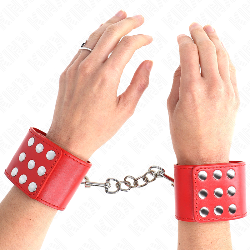 KINK - WRIST RESTRAINTS WITH SNAP FASTEN RED ADJUSTABLE 19-24 CM X 5.5 CM - NOCTURNA DESIRES