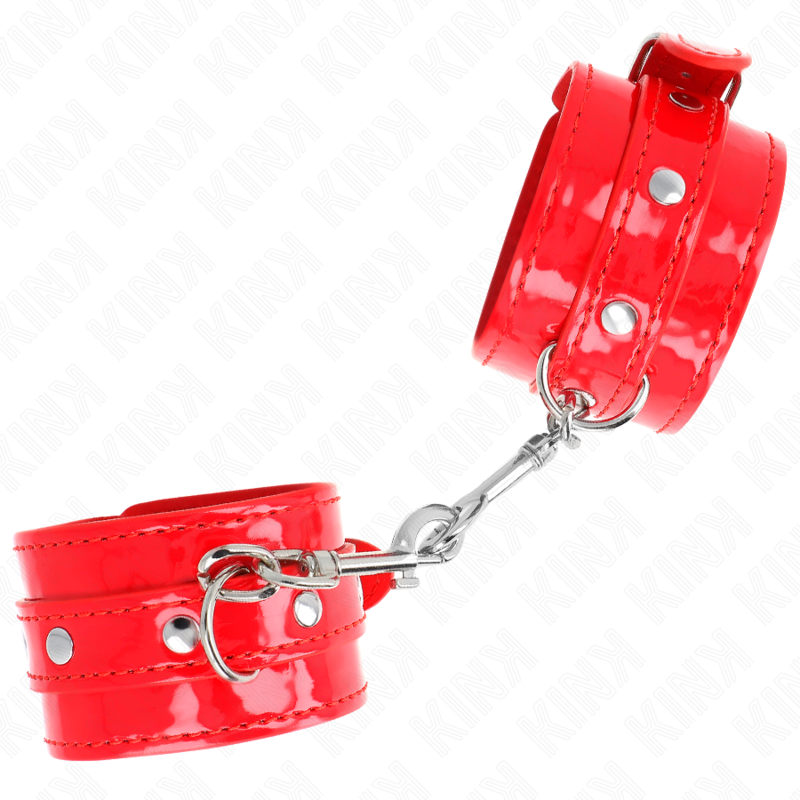 KINK - SHINY HAND CUFFS RED ADJUSTABLE 23-33 CM - NOCTURNA DESIRES