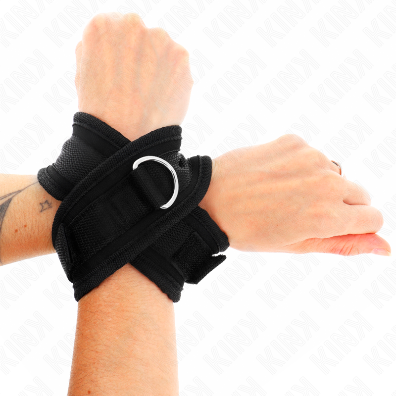 KINK - CROSS CUFFS BLACK 34 X 5.5 CM - NOCTURNA DESIRES