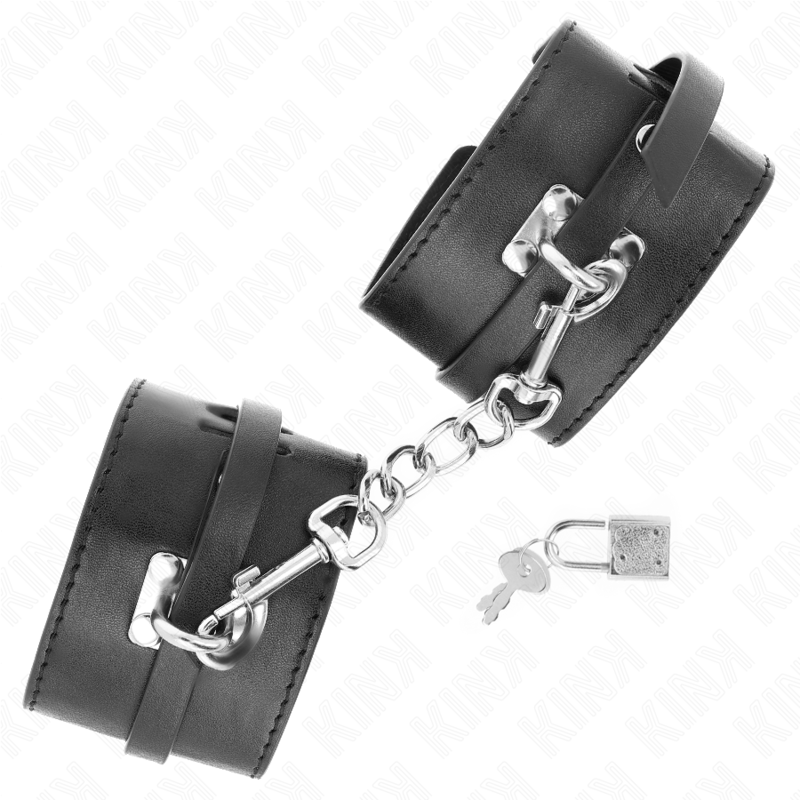 KINK - DELUXE LOCKING WRIST RESTRAINTS BLACK ADJUSTABLE 14.5-21 CM X 6 CM - NOCTURNA DESIRES