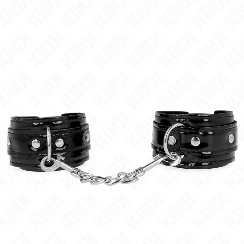KINK - SHINY NEOPRENE WRIST CUFFS ADJUSTABLE 17-24 CM X 4.5 CM - NOCTURNA DESIRES