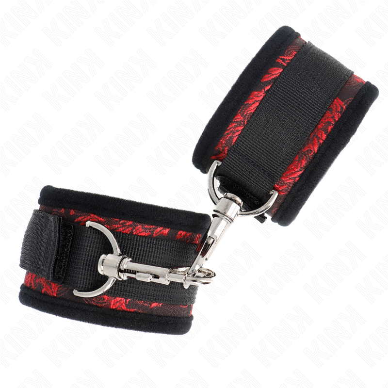 KINK - SCANDAL WRIST RESTRAINTS RED-BLACK - NOCTURNA DESIRES