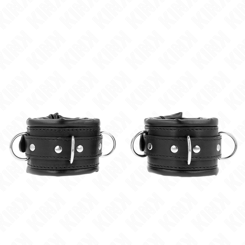 KINK - HEAVY WRIST RESTRAINTS WITH BLACK FUR LINED ADJUSTABLE 20-30 CM X 6 CM - NOCTURNA DESIRES