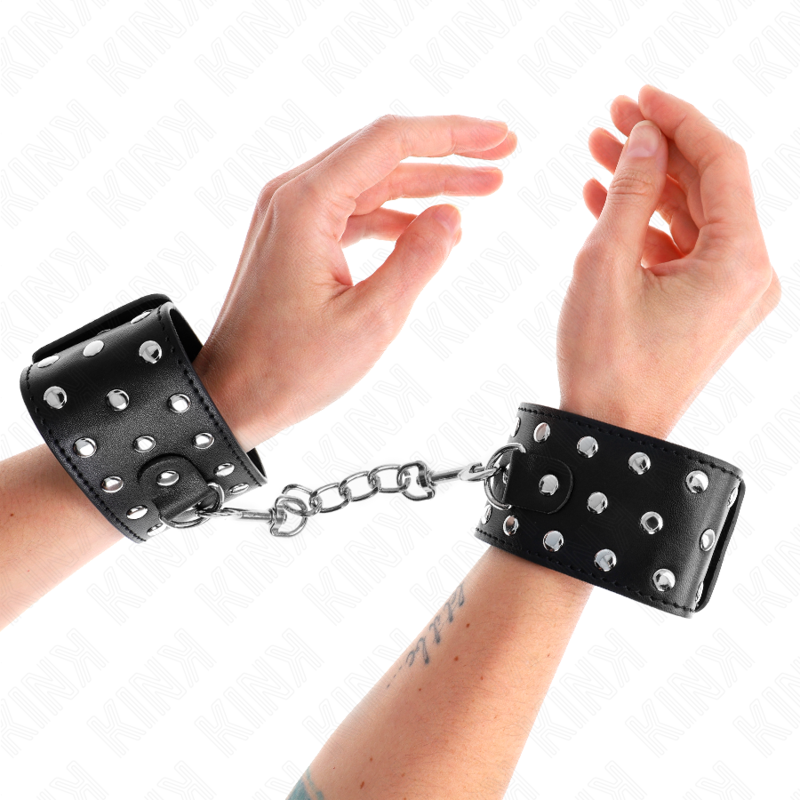 KINK - PUNK WRIST RESTRAINTS ADJUSTABLE 19-24 CM X 5.5 CM - NOCTURNA DESIRES