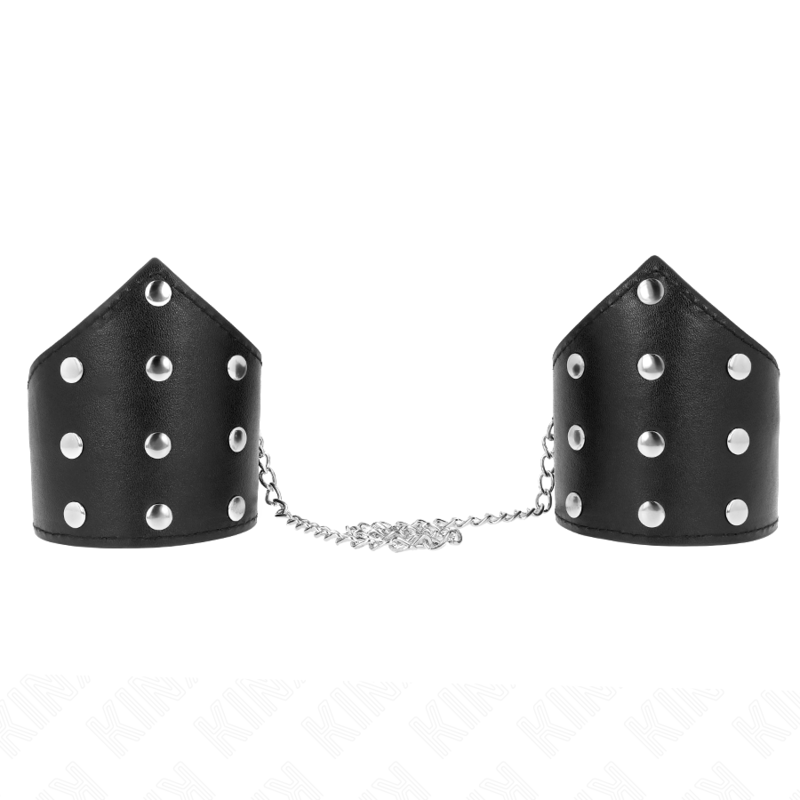 KINK - BLACK POINT STYLE WRISTBANDS WITH CHAIN ADJUSTABLE 17-23 CM X 8.5 CM - NOCTURNA DESIRES
