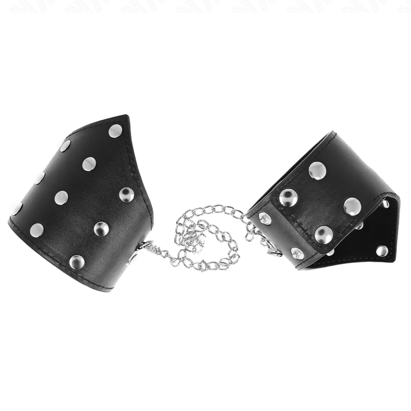 KINK - BLACK POINT STYLE WRISTBANDS WITH CHAIN ADJUSTABLE 17-23 CM X 8.5 CM - NOCTURNA DESIRES